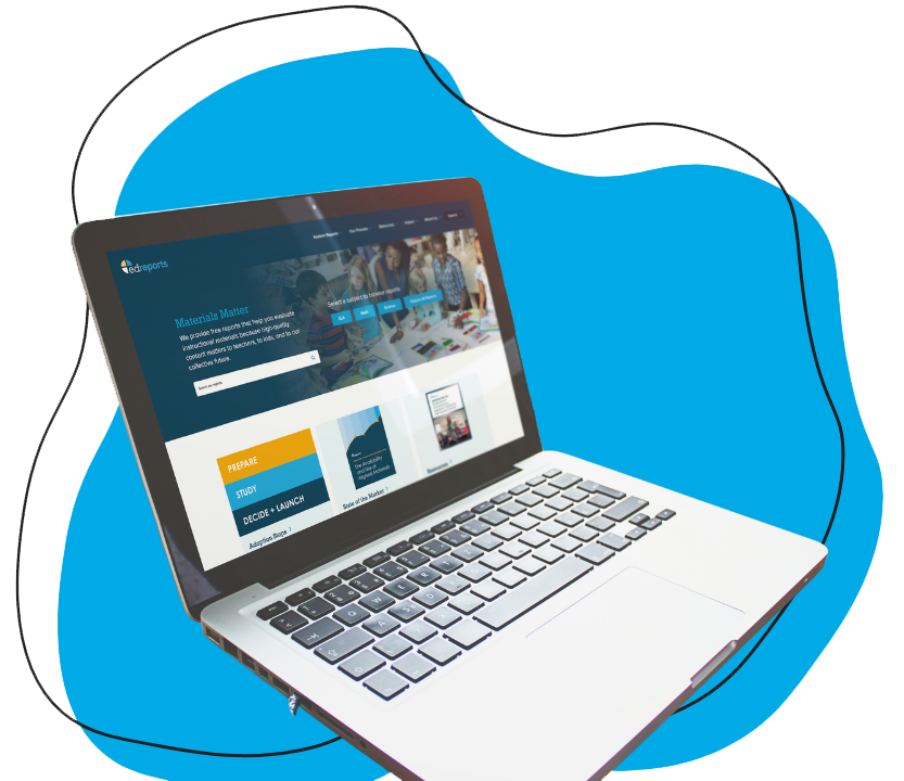 a laptop computer showing the home page of edreports.org