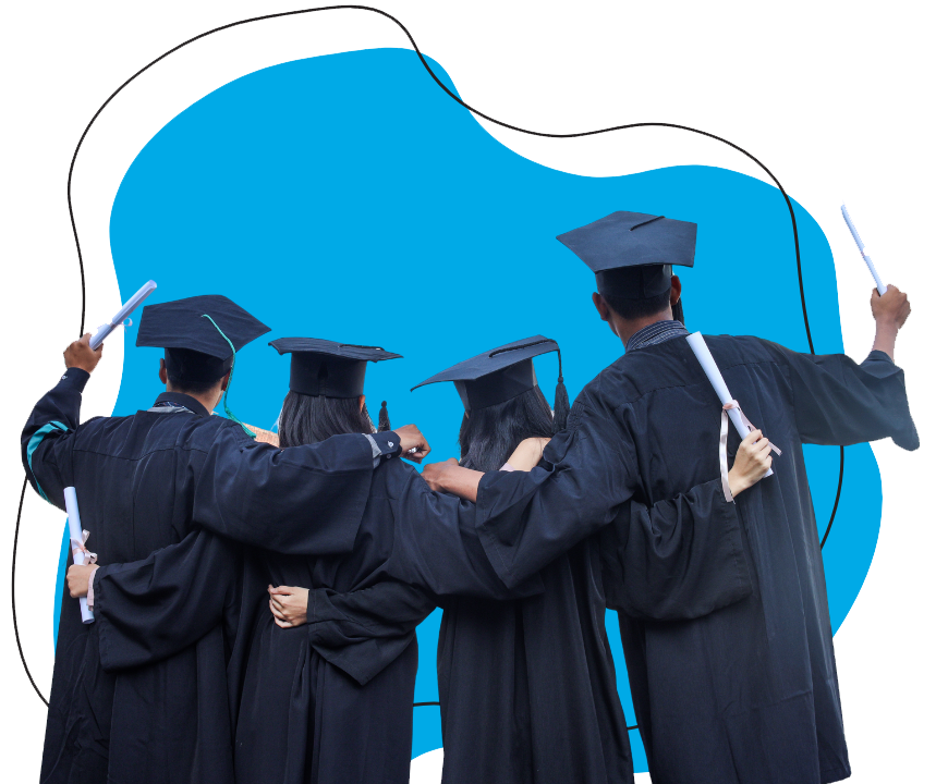 students in graduation attire